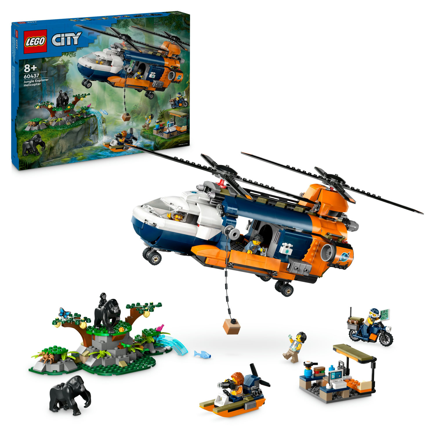 BrickMagic.Asia 60437 LEGO City Jungle Explorer Helicopter at Base Camp